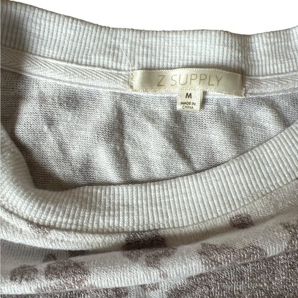 Z Supply Dawn Animal Print Crewneck Sweatshirt Mauve/Ivory Size Medium - Picture 3 of 3